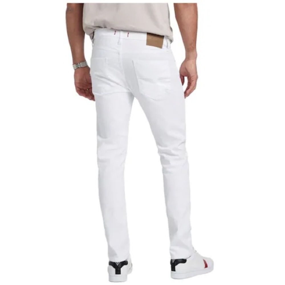 GUESS Men's White Straight Legs Jeans - Picture 2 of 6